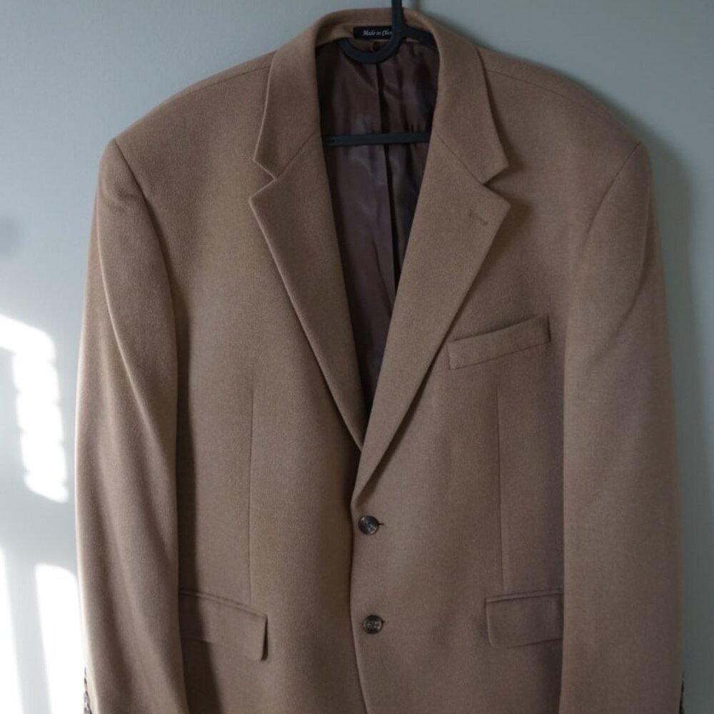 Lauren Ralph Lauren 46R Wool Silk Cashmere Camel Blazer Sport Coat